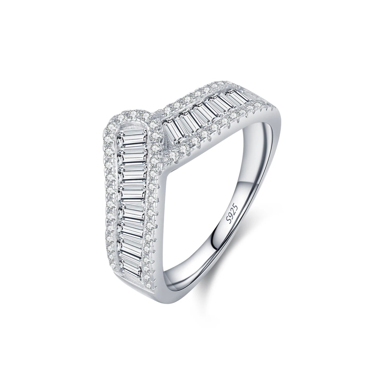 Arrow Pave CZ Sterling Silver Eternity Ring - Crown