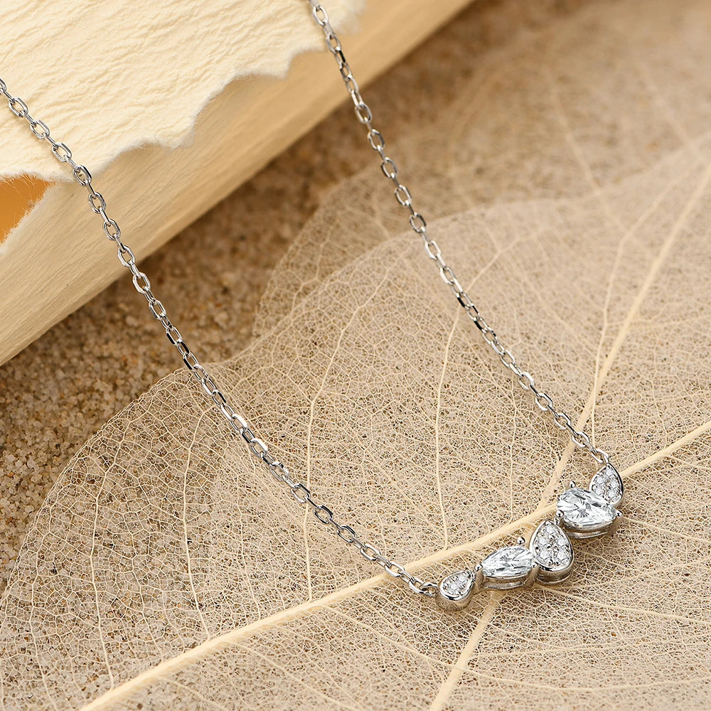 Moissanite Pendant Silver Necklace - Lia