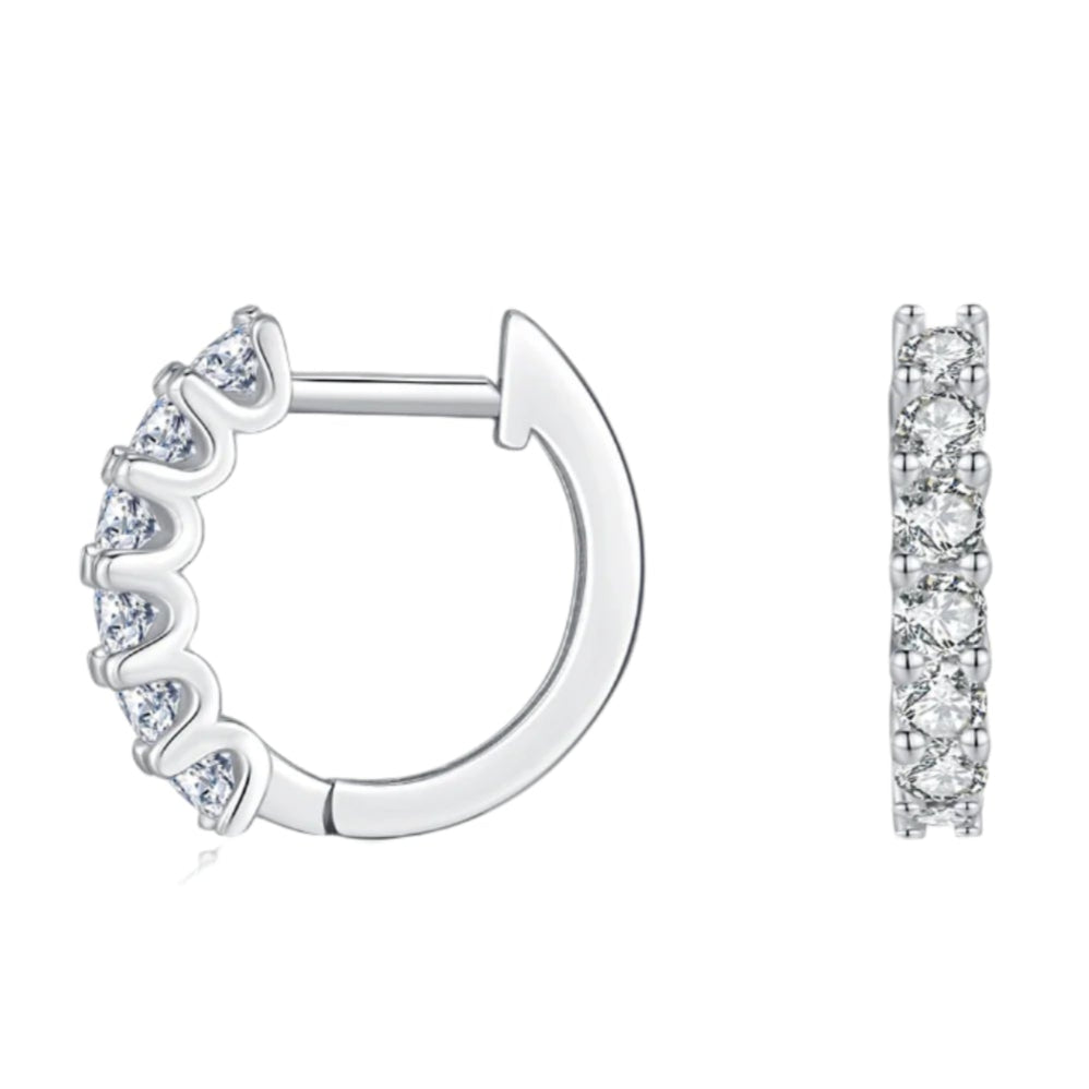 Moissanite Cluster Drop Earrings