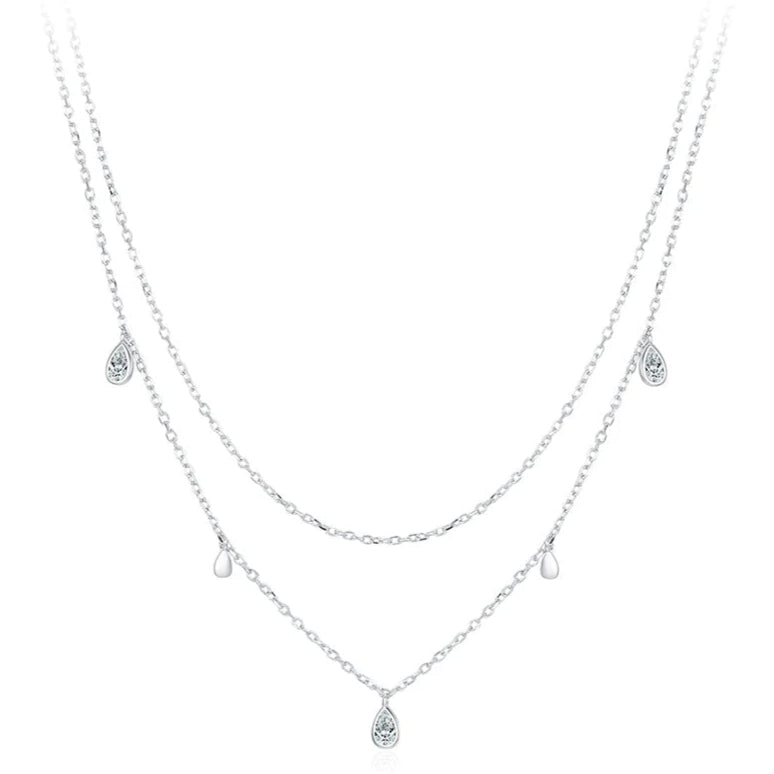 Delicate Two-Tier Moissanite Necklace