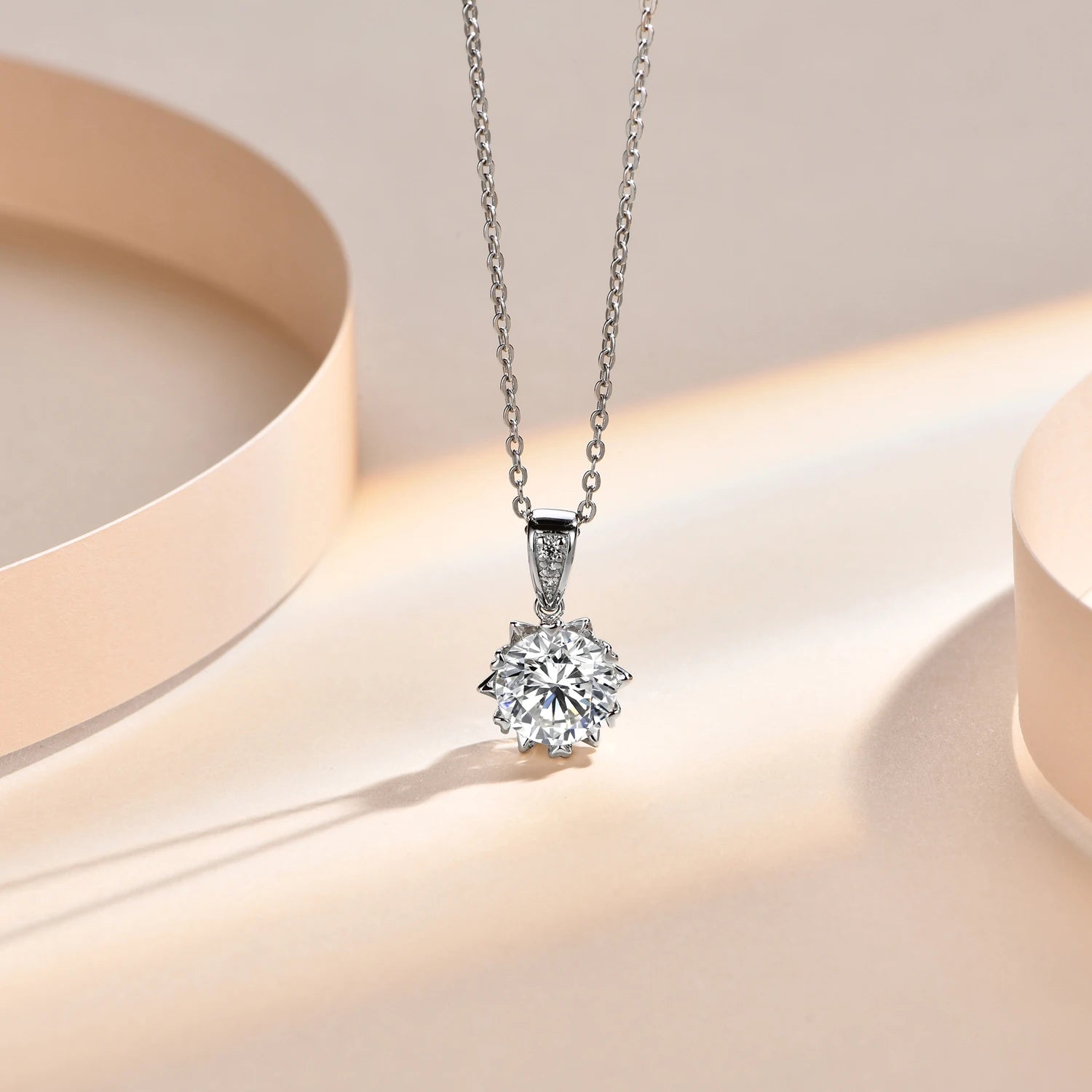 1 Carat Moissanite Silver Necklace