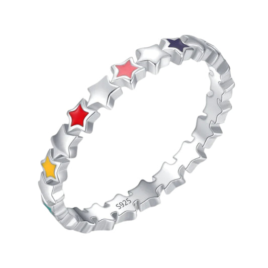 Galaxy Star Enamel Stackable Ring - Arel