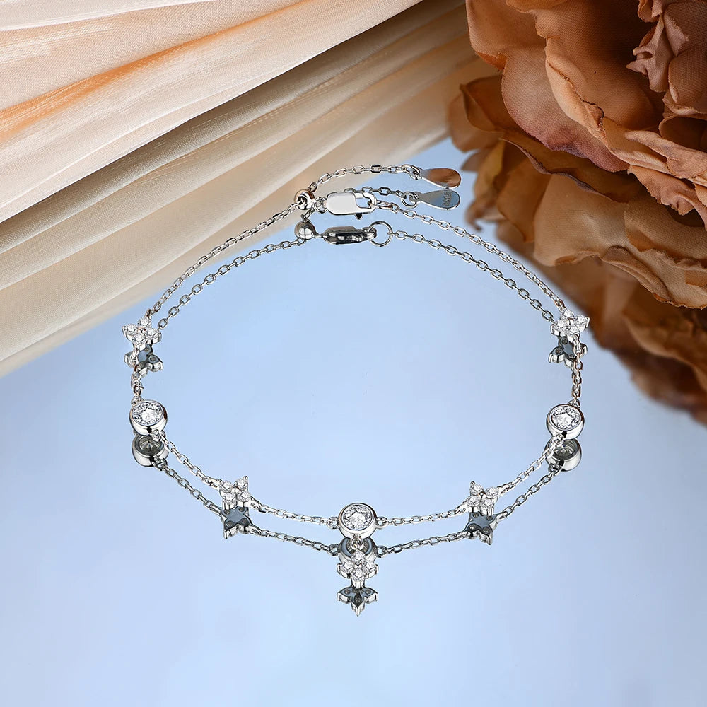 Moissanite Charm Bracelet - Maia