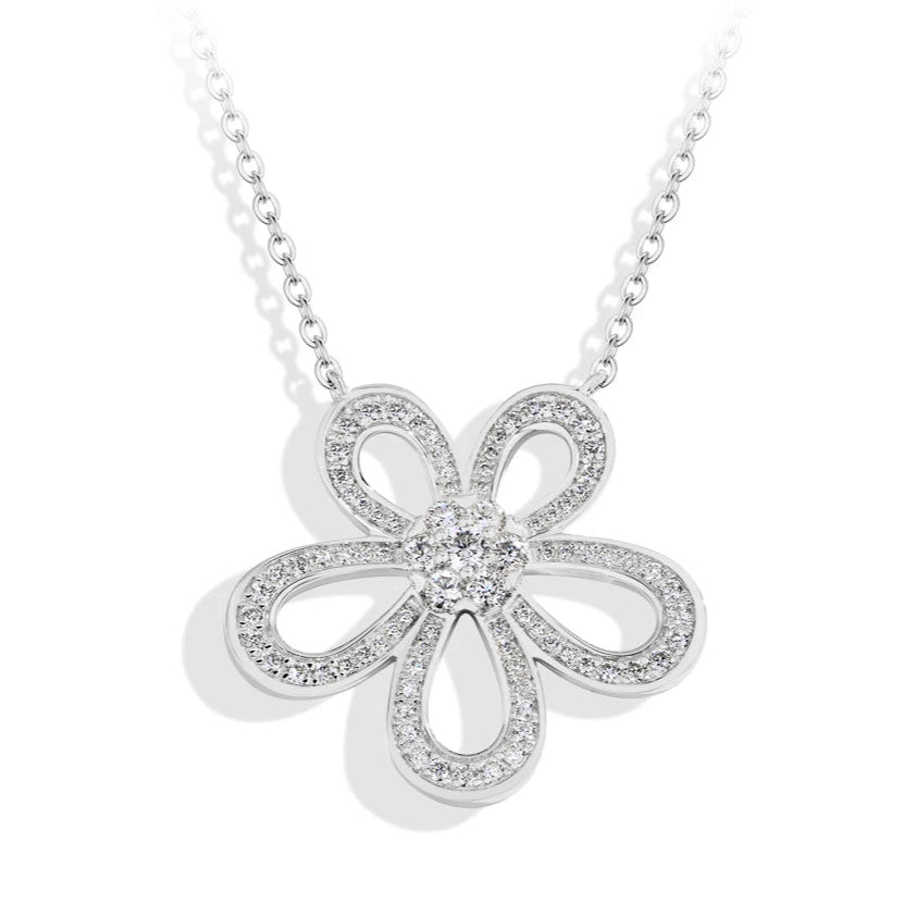 Stunning Moissanite Flower Necklace for Her