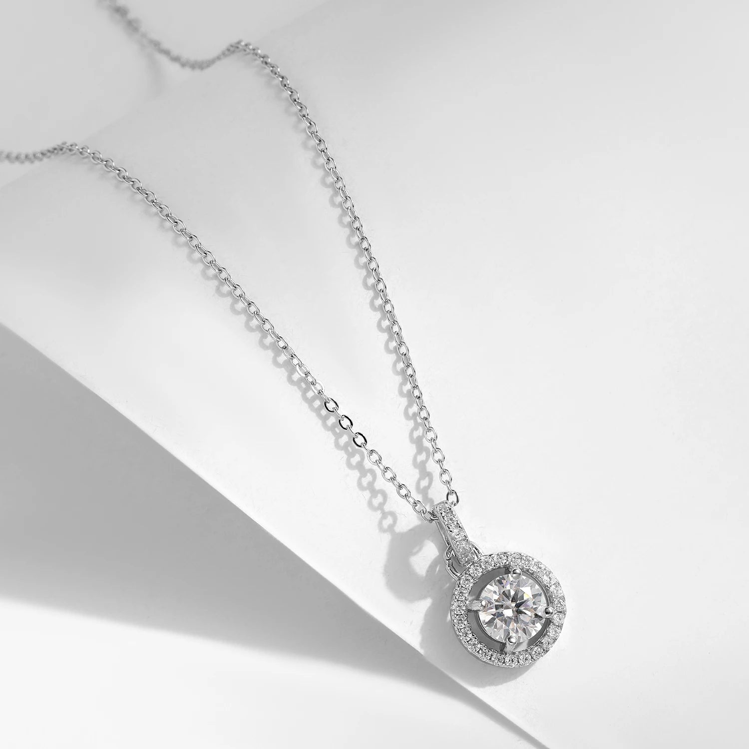 Moissanite Silver Pendant Necklace - Esra