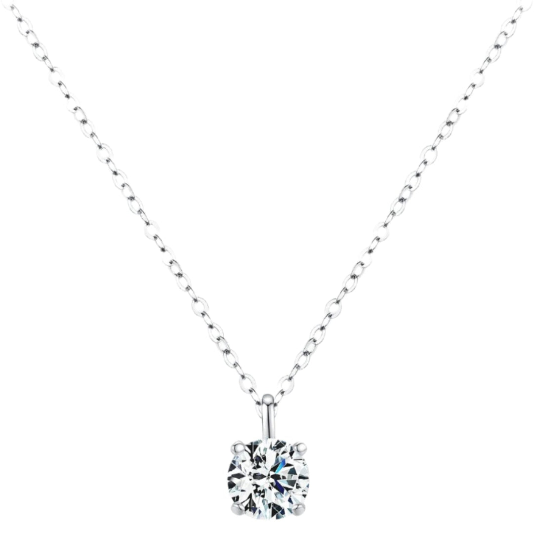 Moissanite Solitaire Silver Pendant - Raha