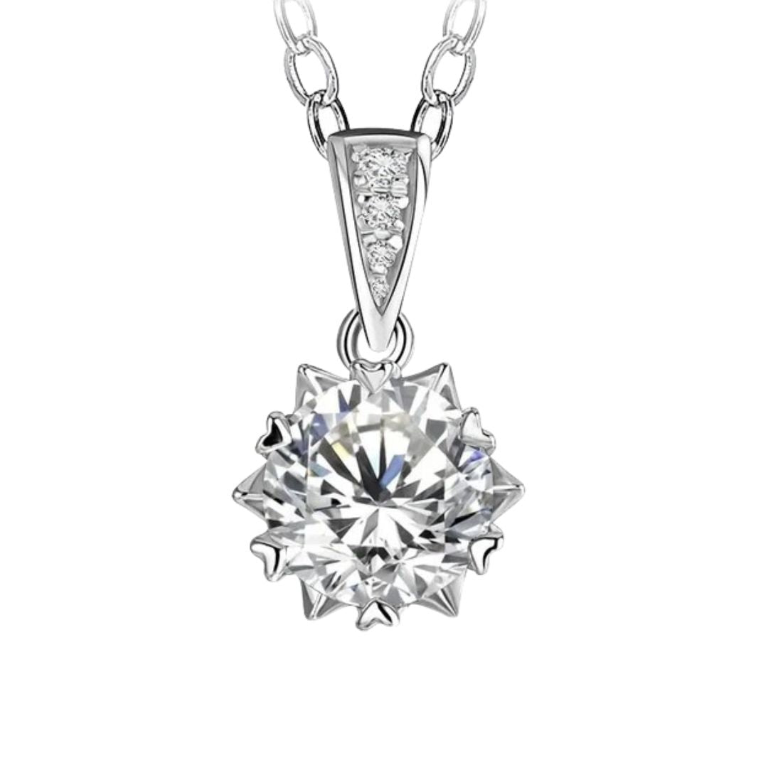 1 Carat Moissanite Necklace with 925 Sterling Silver