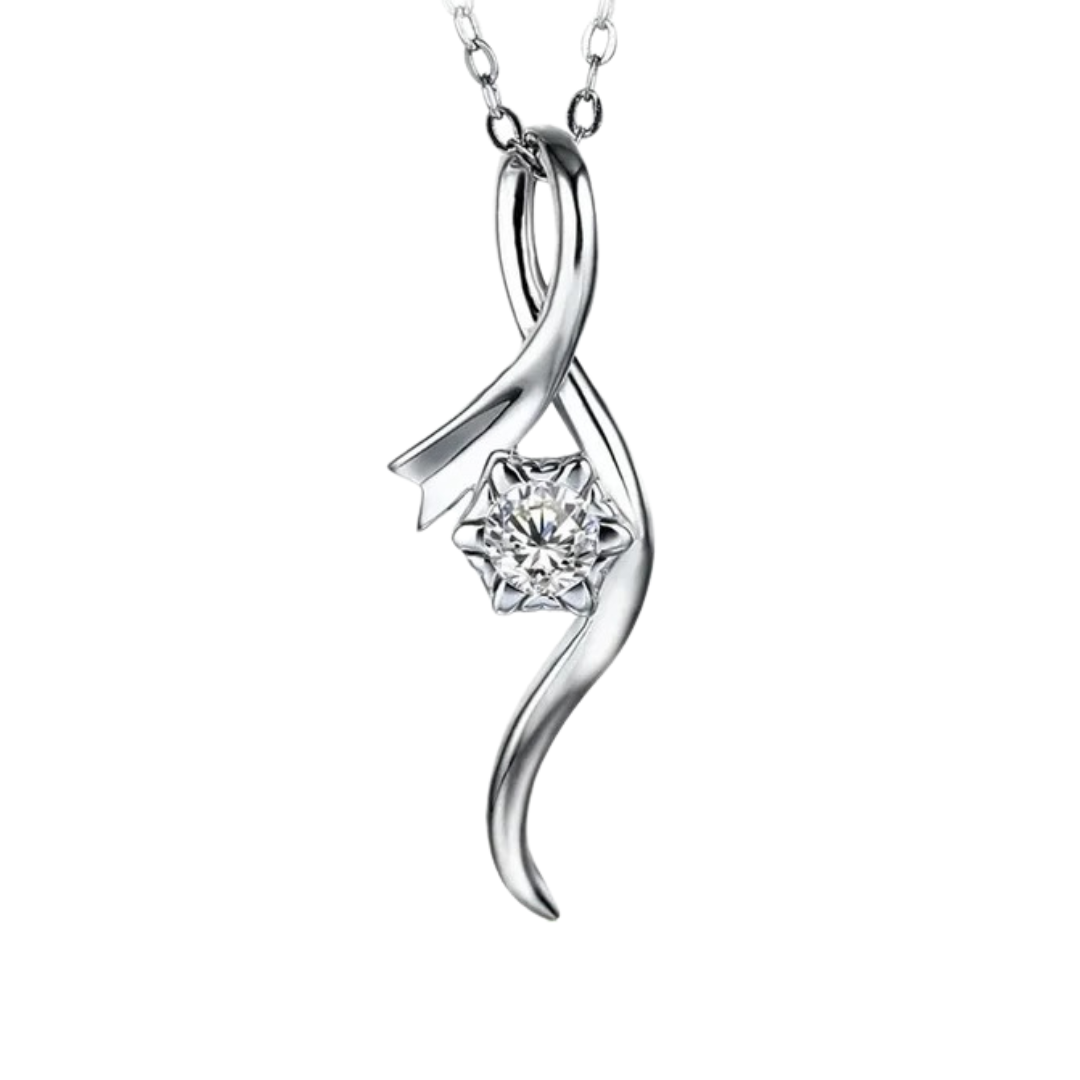 Moissanite Asymmetrical Pendant Necklace - Zara