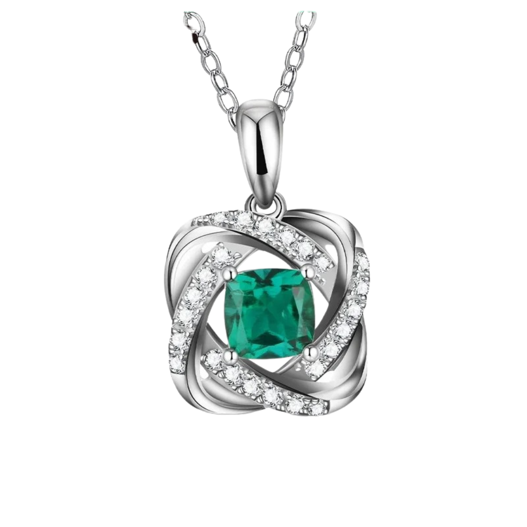 Emerald Stone Pendant Necklace - Nawal