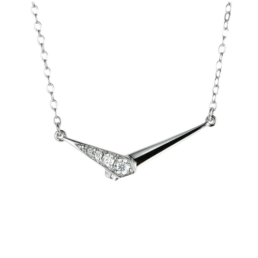 Moissanite Geometric Pendant Necklace - Crest