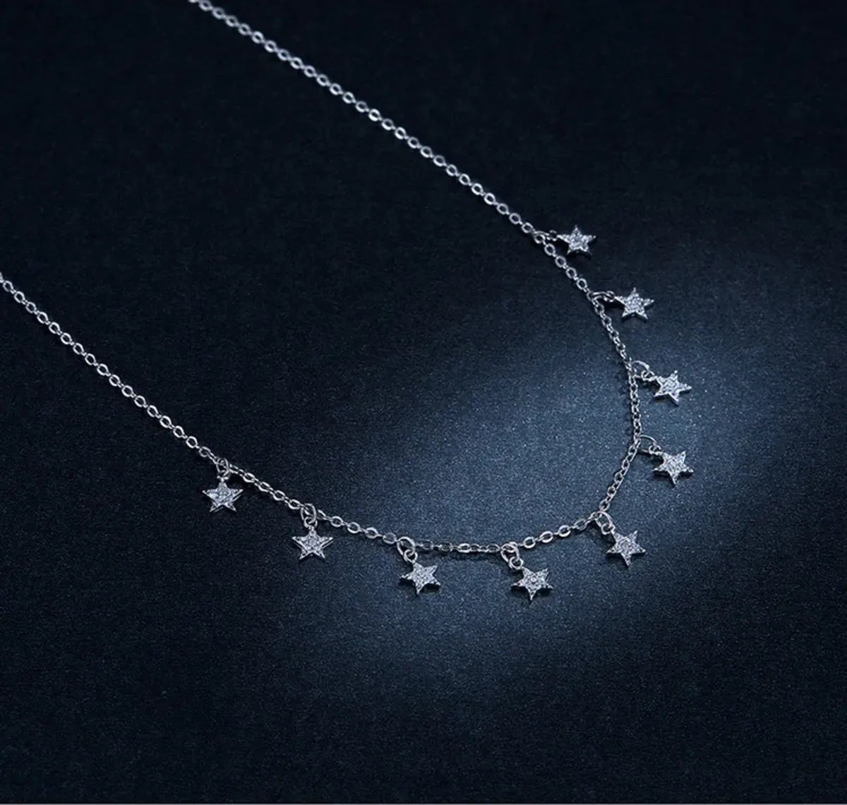 Star Choker Silver Necklace