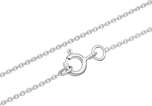 Sterling Silver Cable Chain with Spring Ring Clasp